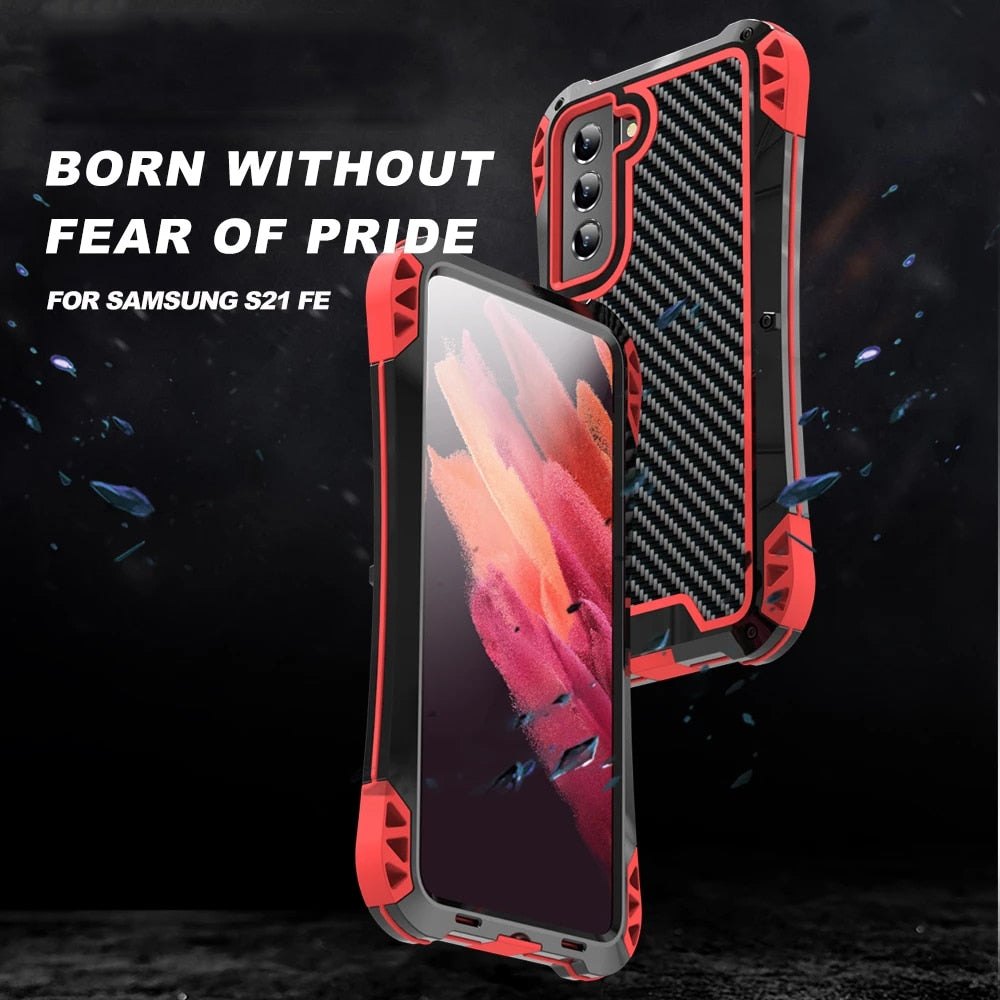 R-JUST Military Grade Shockproof Metal Case For Samsung Galaxy S21 FE - Premium Mobile Phone Cases from R-Just - Just $35.00! Shop now at Dressmycell.com R-JUST Military Grade Shockproof Metal Case For Samsung Galaxy S21 FE - Premium Mobile Phone Cases from R-Just - Just $35.00! Shop now at Dressmycell.com